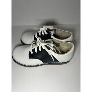 Footmates Leather Toddler White Black Oxford Saddle Shoes size 12